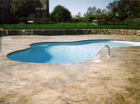 Stamped concrete in-ground pool in Northern KY